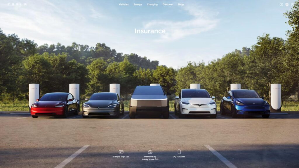 Tesla Insurance // Source: Tesla US site capture