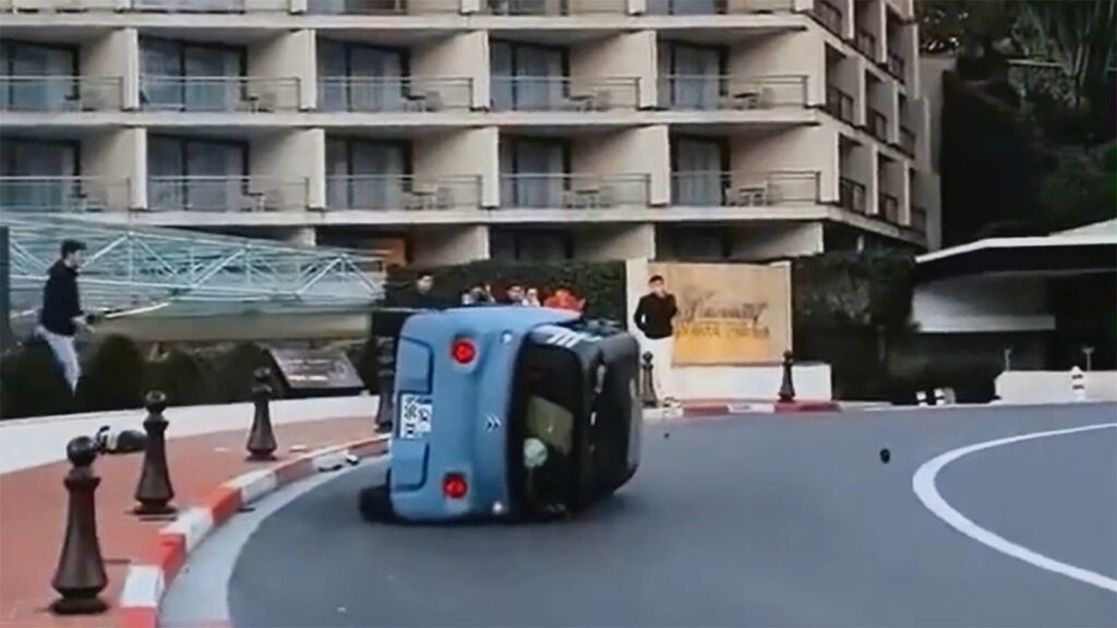Citroën Ami accident in Monaco // Source: @Archiehamiltonracing tiktok